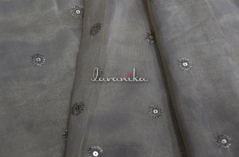 Sequin and Zari embroidery on Dyeable Tissue Fabric Dno334142RFD